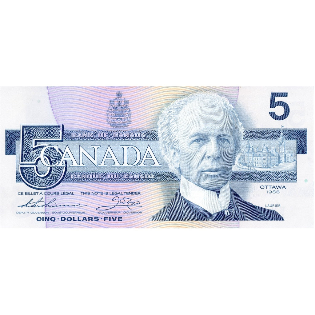 BC-56b 1986 Canada $5 Thiessen-Crow, FON, Uncirculated (MS60)