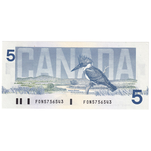 BC-56b 1986 Canada $5 Thiessen-Crow, FON, AU-UNC