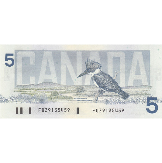 BC-56b 1986 Canada $5 Thiessen-Crow, FOZ, AU-UNC