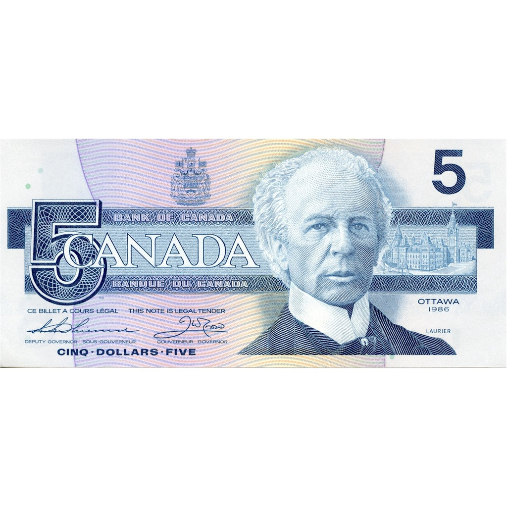 BC-56b 1986 Canada $5 Thiessen-Crow, GNR, UNC