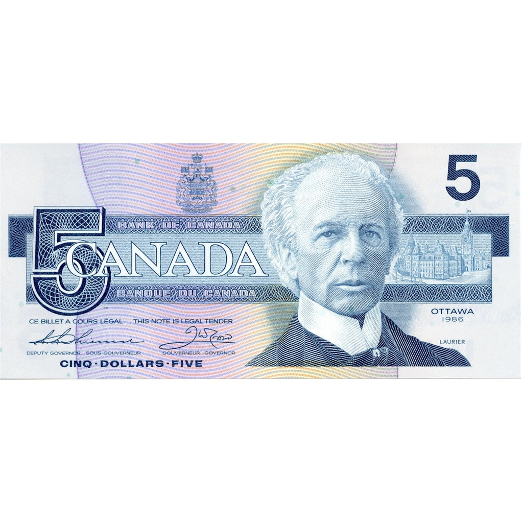 BC-56b 1986 Canada $5 Thiessen-Crow, GNW, UNC