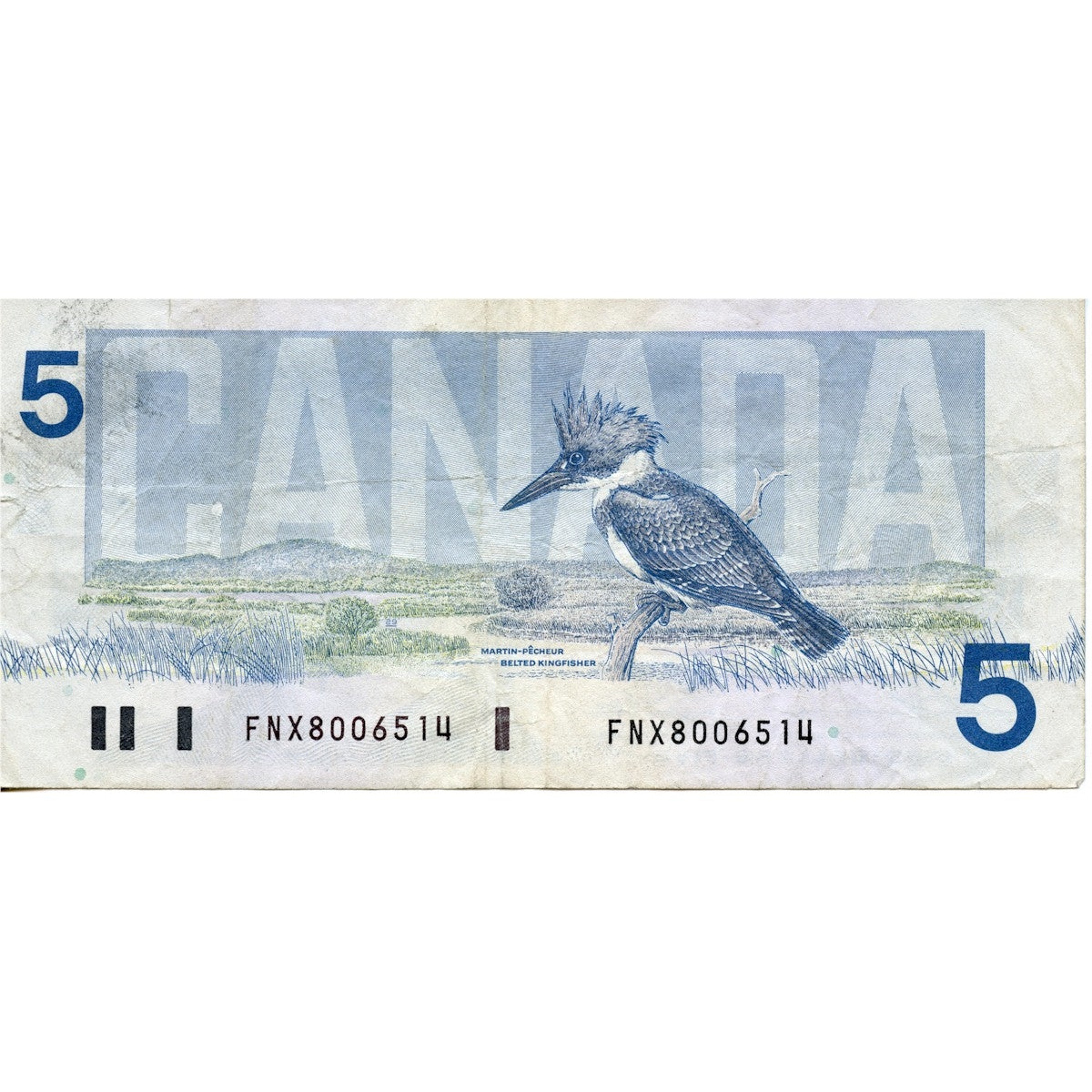 BC-56bA 1986 Canada $5 Thiessen-Crow, Small FNX, Circ