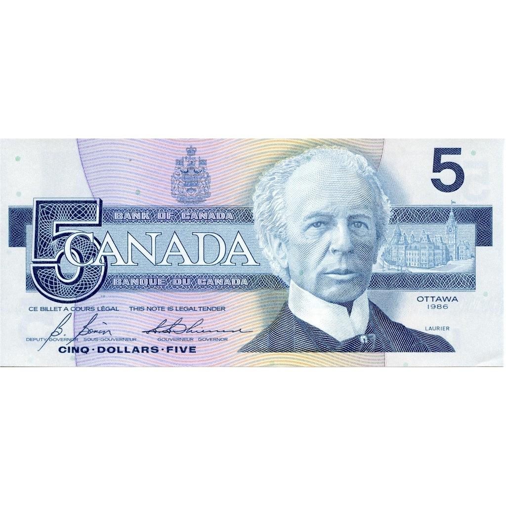 BC-56c 1986 Canada $5 Bonin-Thiessen, GOM, AU-UNC