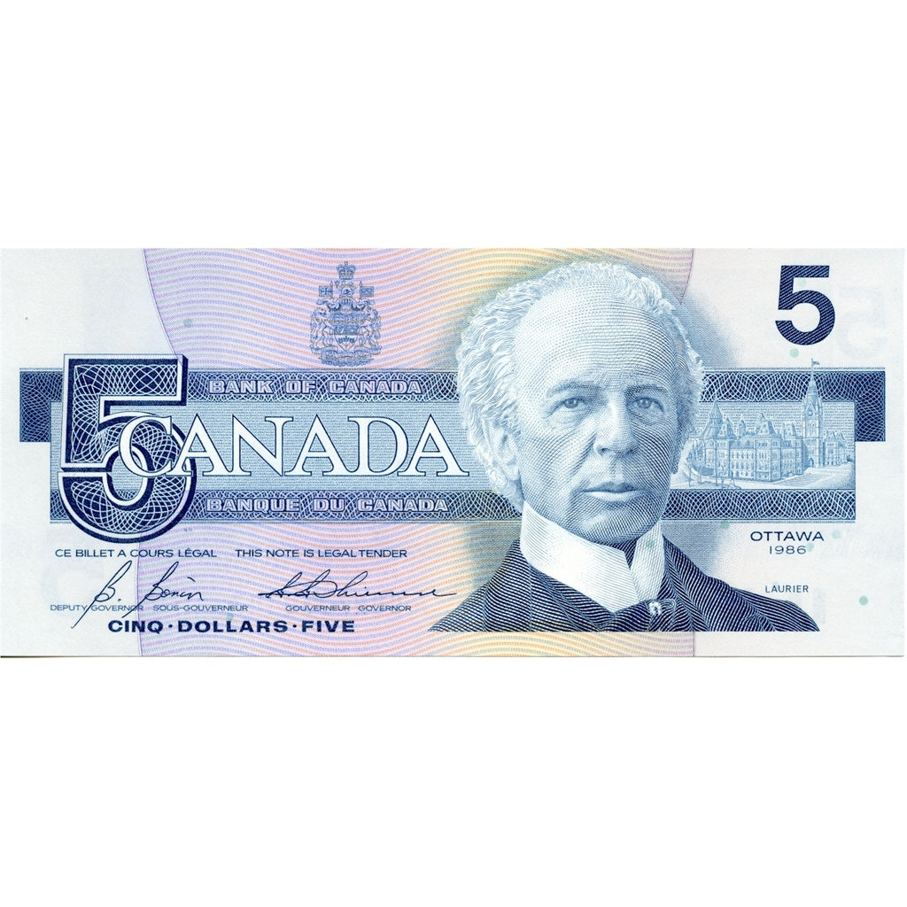 BC-56c 1986 Canada $5 Bonin-Thiessen, GON, Uncirculated (MS60)