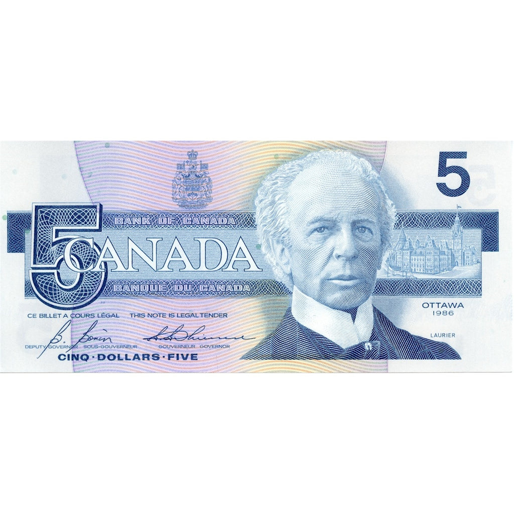 BC-56c 1986 Canada $5 Bonin-Thiessen, GPD, CUNC