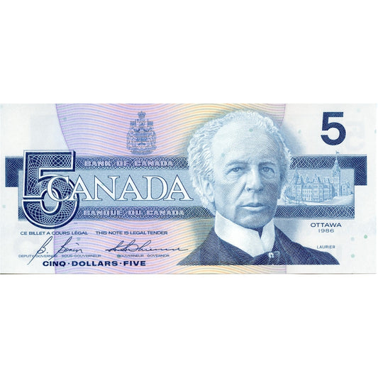 BC-56c 1986 Canada $5 Bonin-Thiessen, GPE, CUNC