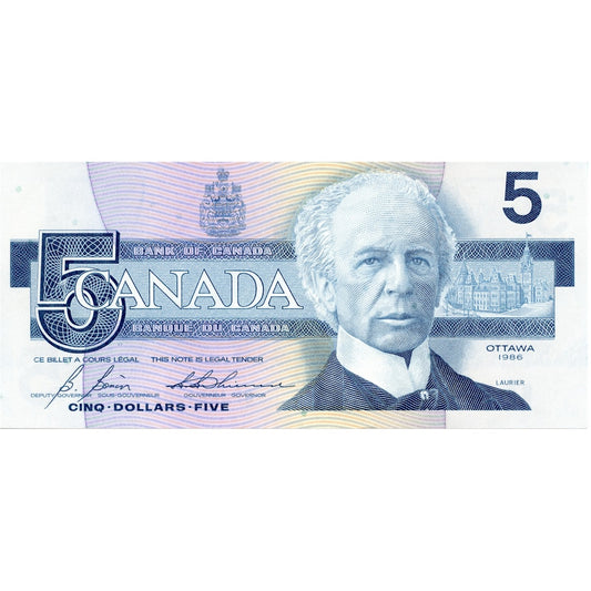 BC-56c 1986 Canada $5 Bonin-Thiessen, GPJ, UNC