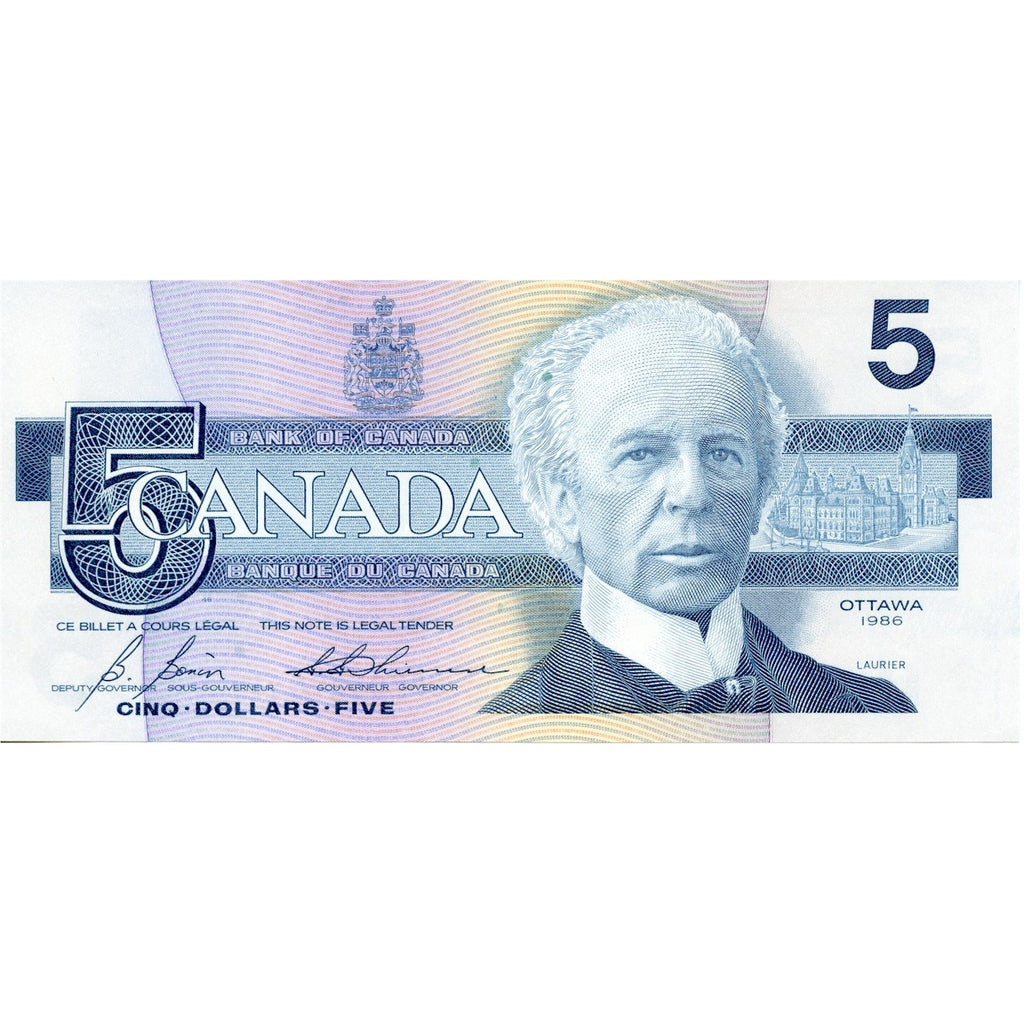 BC-56c 1986 Canada $5 Bonin-Thiessen, GPM, Choice Uncirculated (CUNC63)