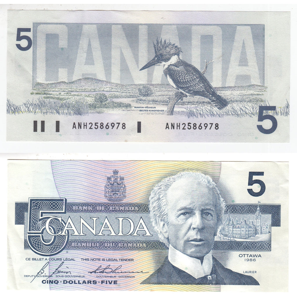 BC-56c-i 1986 Canada $5 Bonin-Thiessen, ANH, Extra Fine (EF40)