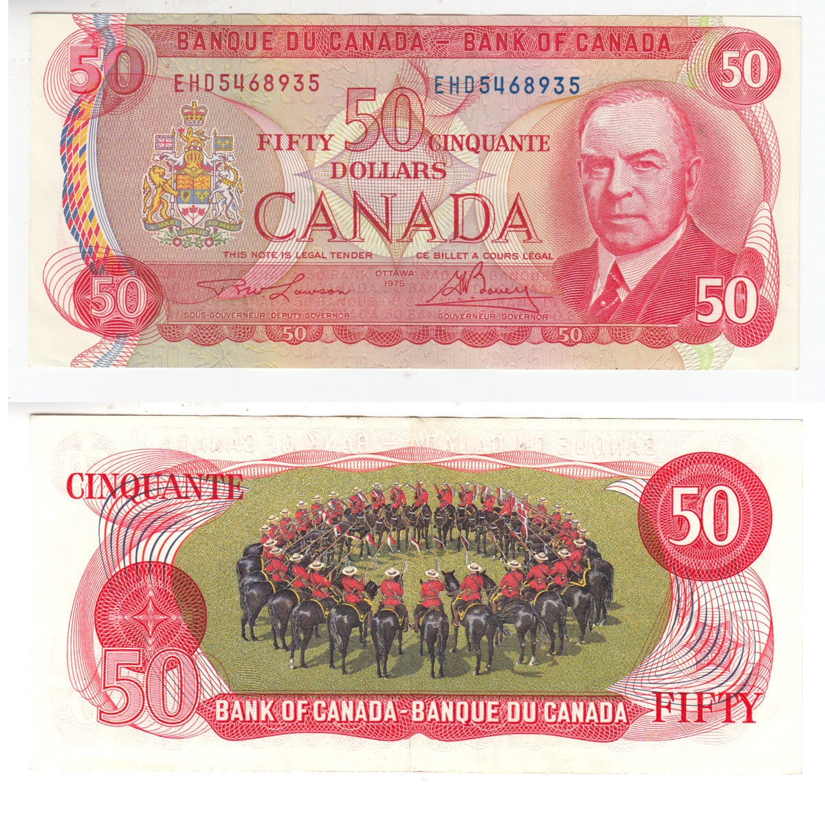 BC-51a-i 1975 Canada $50 Lawson-Bouey, EHD, EF-AU (EF45)