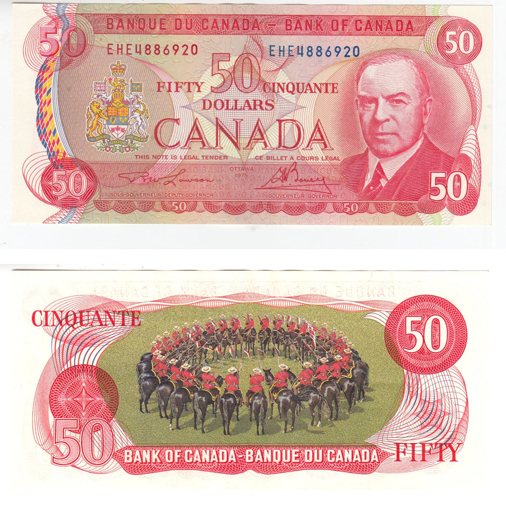 BC-51a-i 1975 Canada $50 Lawson-Bouey, EHE, AU-UNC (AU55)