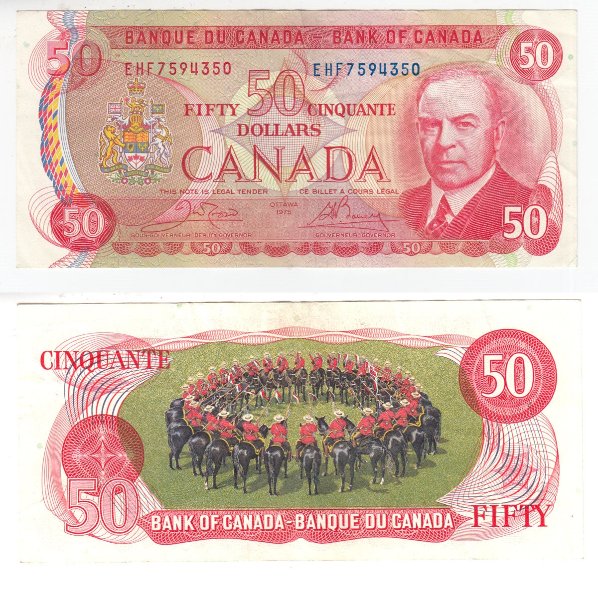 BC-51b 1975 Canada $50 Crow-Bouey, EHF, Circ