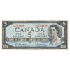 BC-39b 1954 Canada $5 Beattie-Rasminsky, U/S, EF-AU (EF45)
