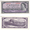 BC-40b 1954 Canada $10 Beattie-Rasminsky, F/T, EF-AU (EF45)