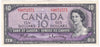 BC-40b 1954 Canada $10 Beattie-Rasminsky, H/T, VF-EF