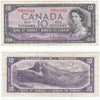 BC-40b 1954 Canada $10 Beattie-Rasminsky, N/T, Very Fine (VF20)