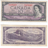 BC-40b 1954 Canada $10 Beattie-Rasminsky, P/T, Very Fine (VF20)
