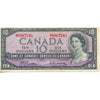 BC-40b 1954 Canada $10 Beattie-Rasminsky, Z/T, Very Fine (VF20)