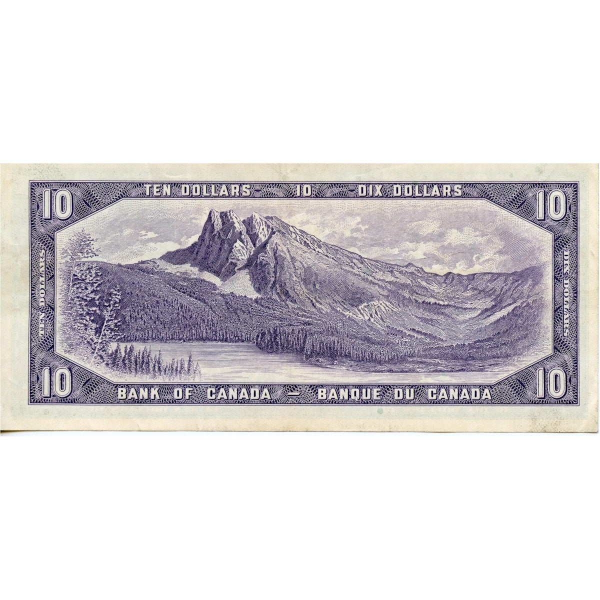 BC-40b 1954 Canada $10 Beattie-Rasminsky, Z/T, Very Fine (VF20)