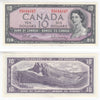 BC-40b 1954 Canada $10 Beattie-Rasminsky, B/V, AU-UNC (AU55)