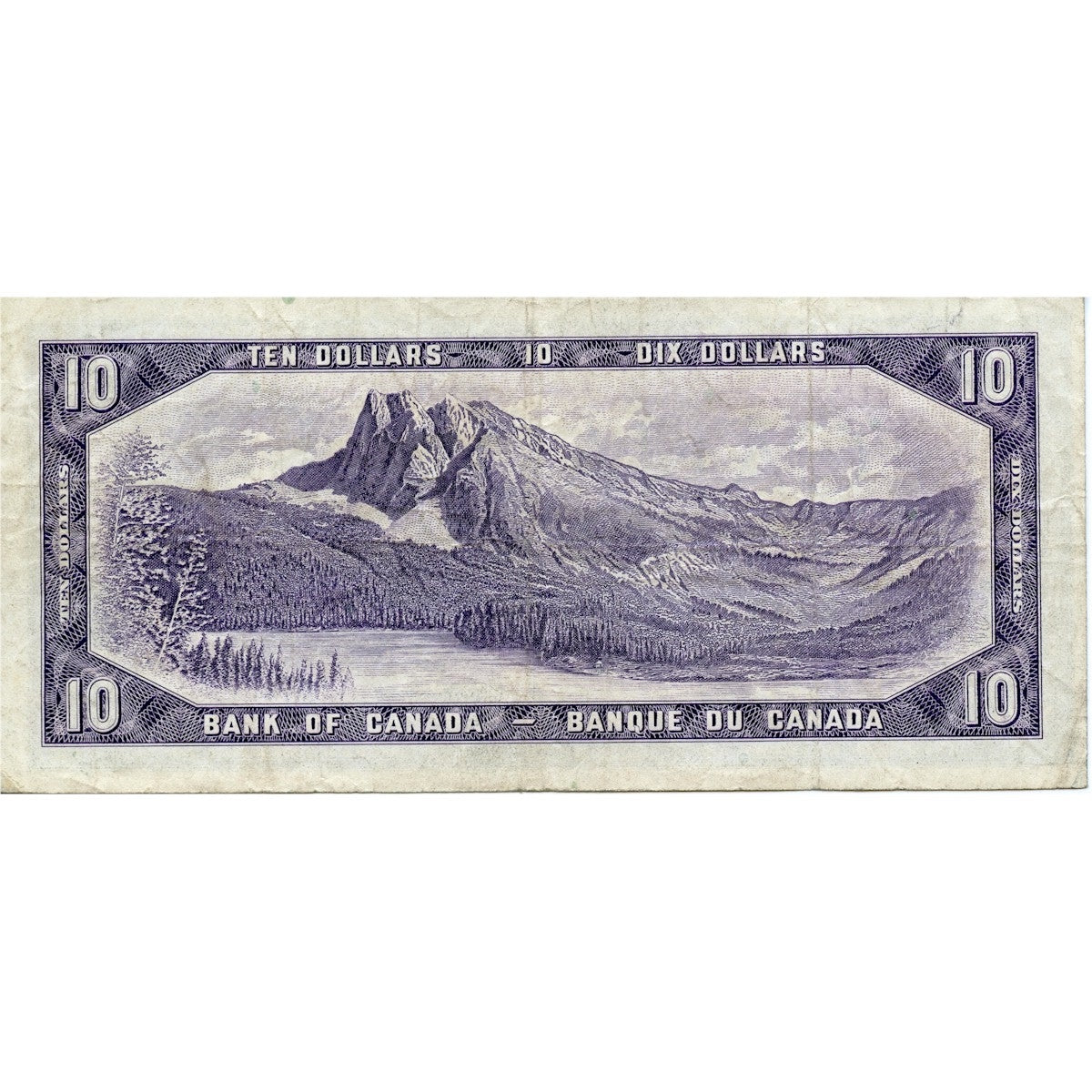BC-40b 1954 Canada $10 Beattie-Rasminsky, G/V, F-VF (F15)