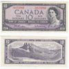 BC-40b 1954 Canada $10 Beattie-Rasminsky, T/V, VF-EF (VF30)