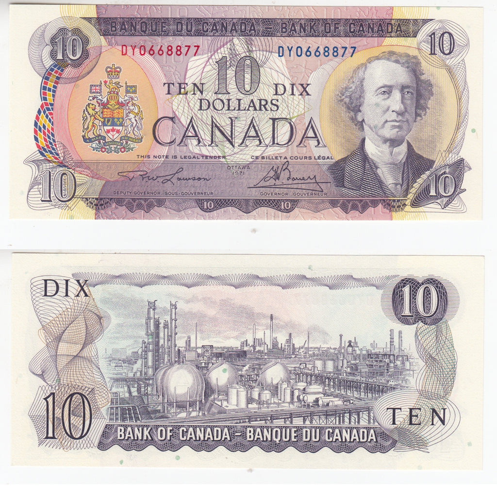 BC-49c 1971 Canada $10 Lawson-Bouey, DY, Choice Uncirculated (CUNC63)