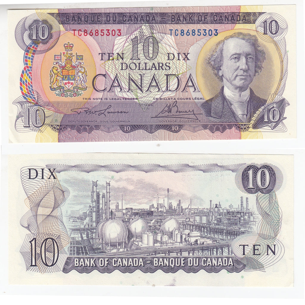 BC-49c 1971 Canada $10 Lawson-Bouey, TC, AU-UNC (AU55)
