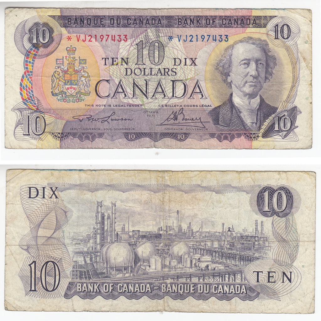 BC-49cA 1971 Canada $10 Lawson-Bouey, *VJ, Very Good (VG8)