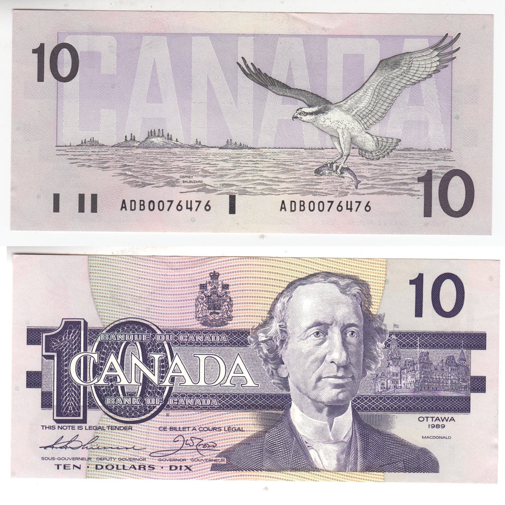 BC-57a 1989 Canada $10 Thiessen-Crow, ADB, Uncirculated (MS60)