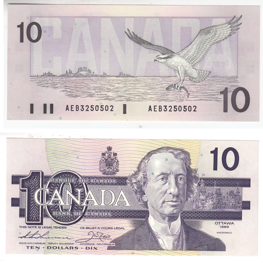 BC-57a 1989 Canada $10 Thiessen-Crow, AEB, Uncirculated (MS60)
