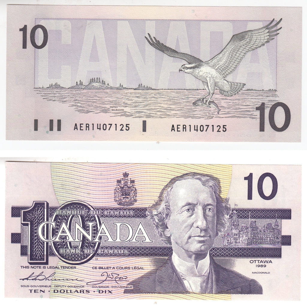BC-57a 1989 Canada $10 Thiessen-Crow, AER, Choice Uncirculated (CUNC63)