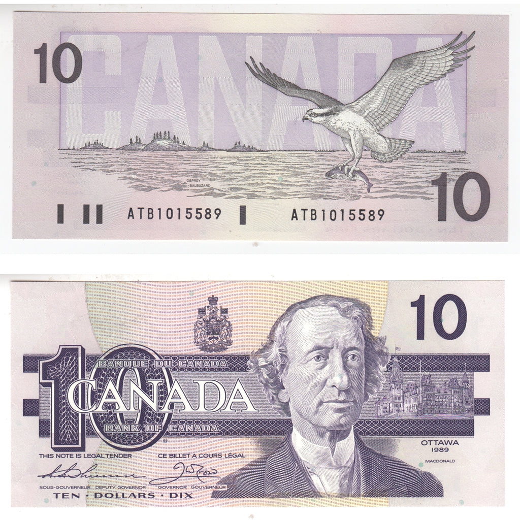 BC-57a 1989 Canada $10 Thiessen-Crow, ATB, Uncirculated (MS60)