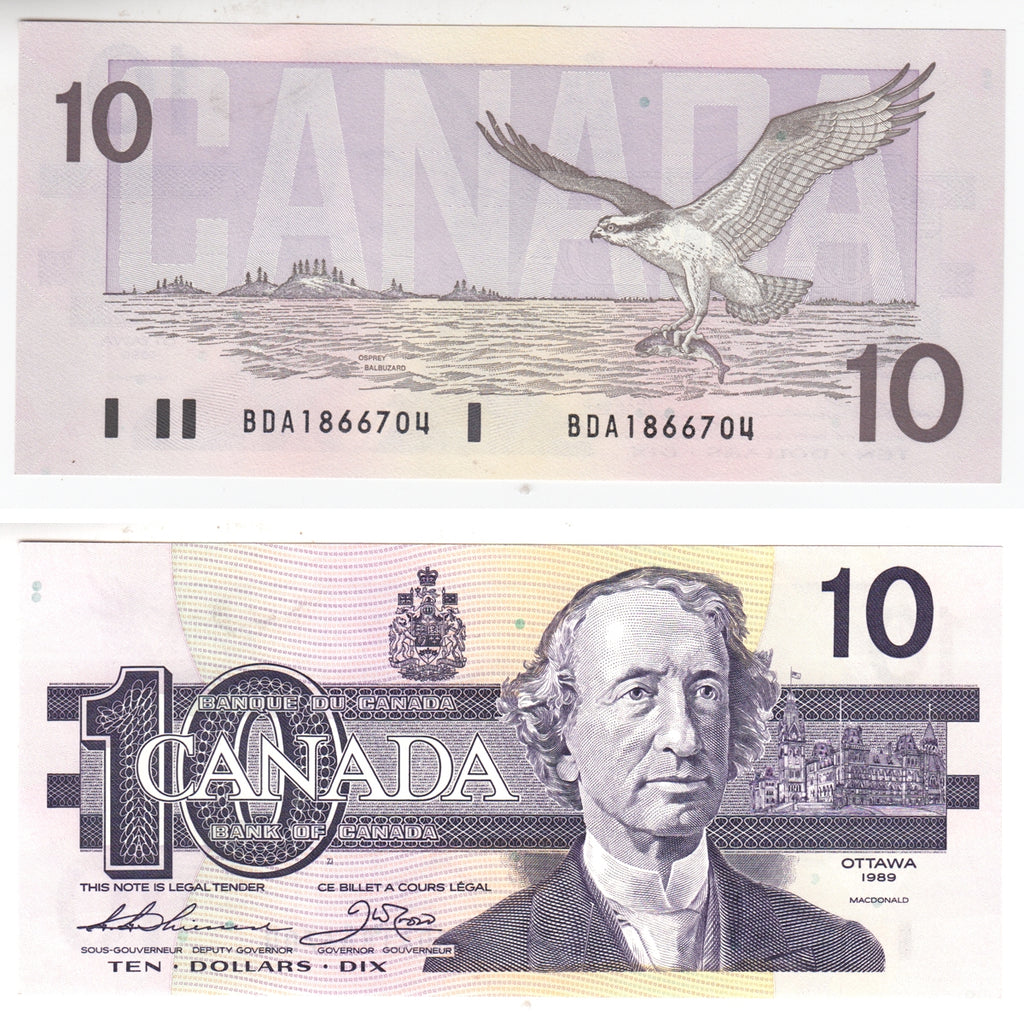 BC-57a 1989 Canada $10 Thiessen-Crow, BDA, Uncirculated (MS60)