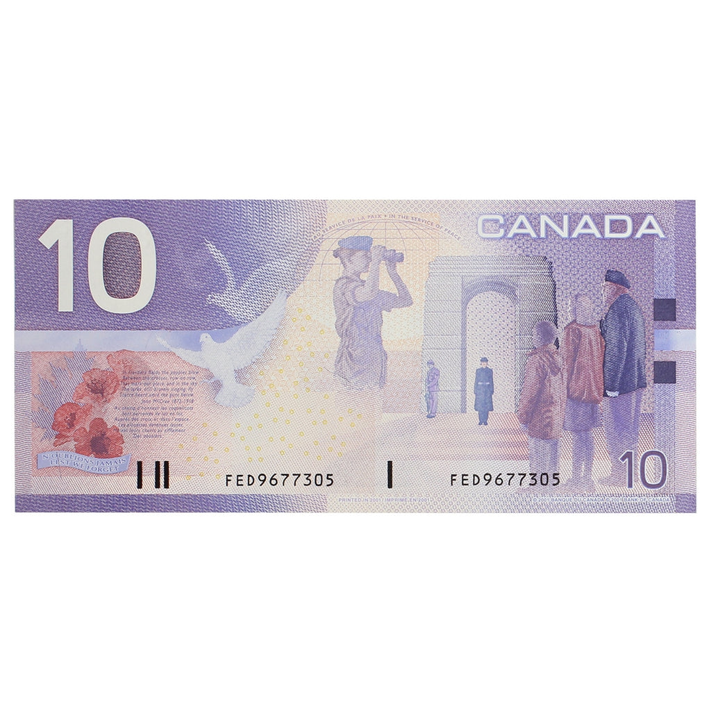 BC-63bA 2001 Canada $10 Knight-Dodge, FED (9.440-9.780), Choice Uncirculated (CUNC63)