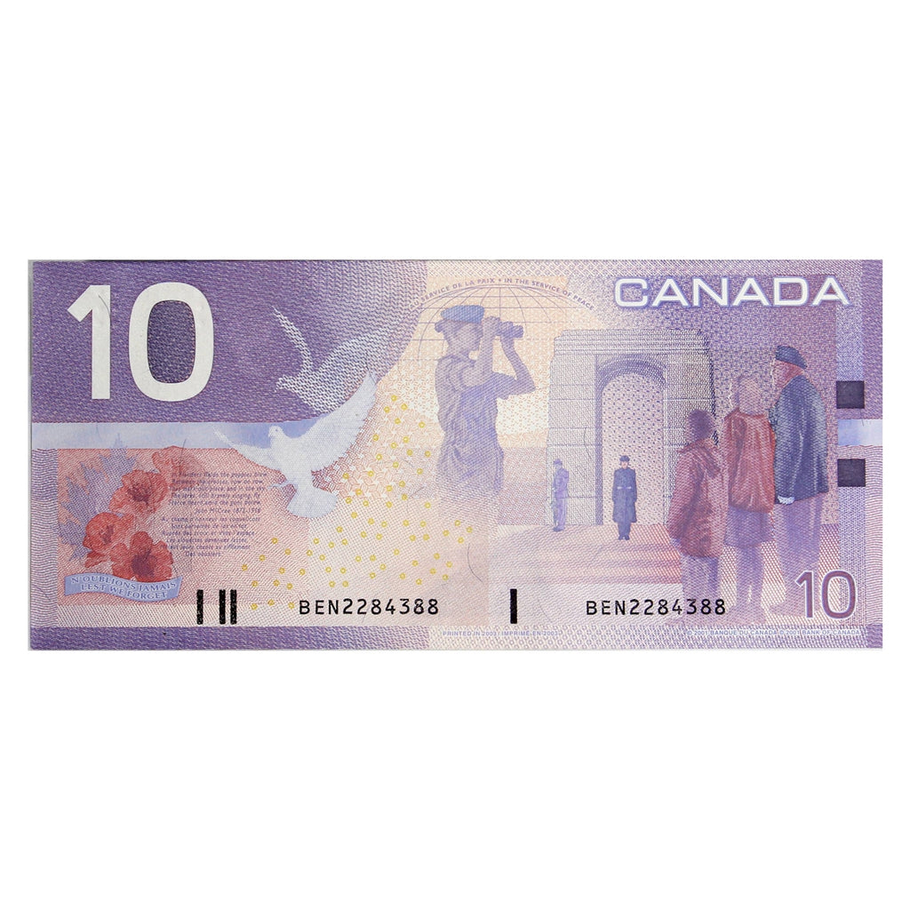 BC-63c 2003 Canada $10 Jenkins-Dodge, BEN, Almost Uncirculated (AU50)