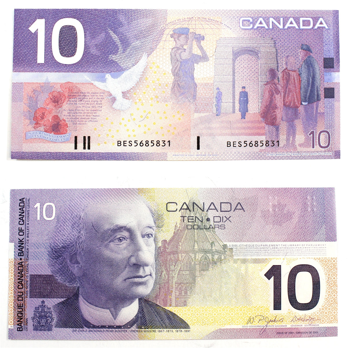 BC-63c 2004 Canada $10 Jenkins-Dodge, BES, Choice Uncirculated (CUNC63)