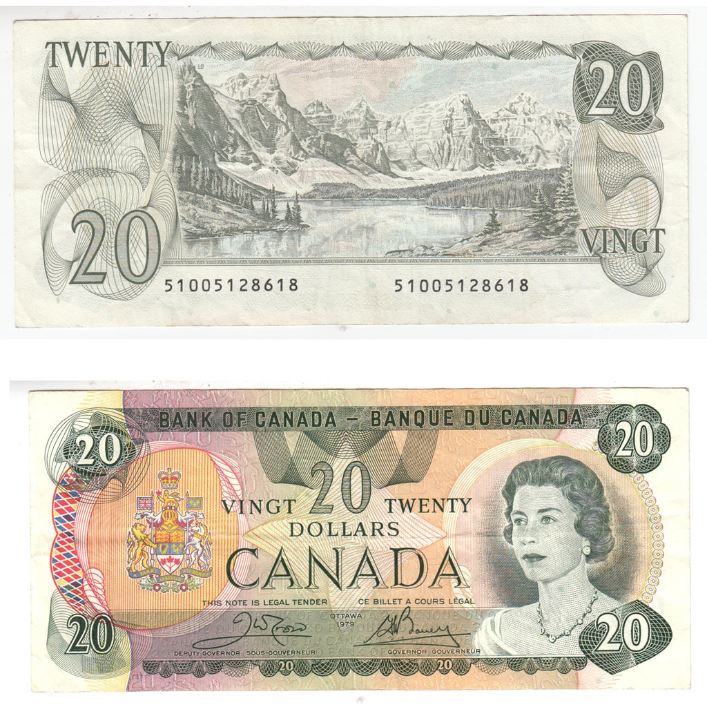 BC-54bA 1979 Canada $20 Crow-Bouey, 510, Steel Engraved, Very Fine (VF20)
