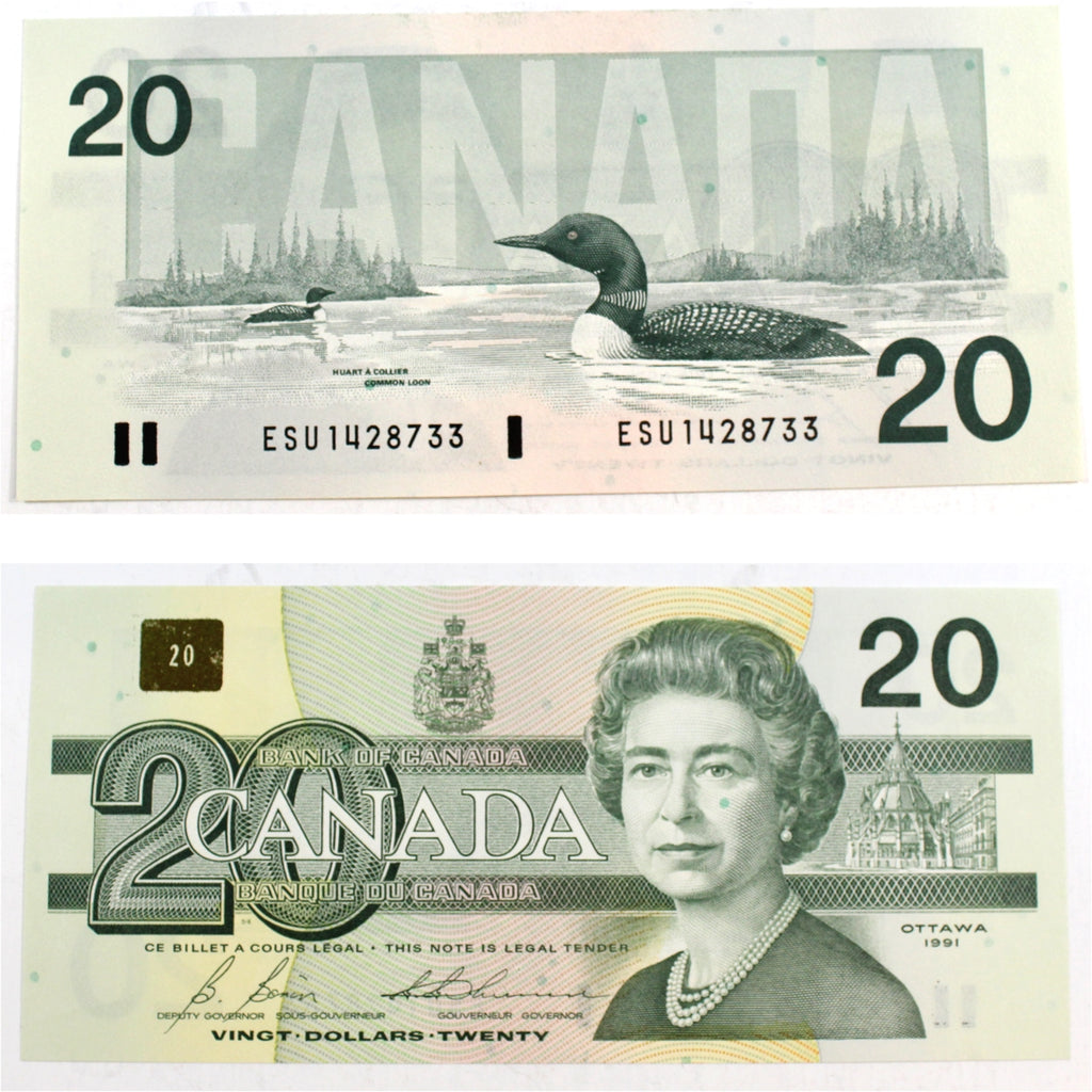 BC-58b 1991 Canada $20 Bonin-Thiessen, ESU, Uncirculated (MS60)