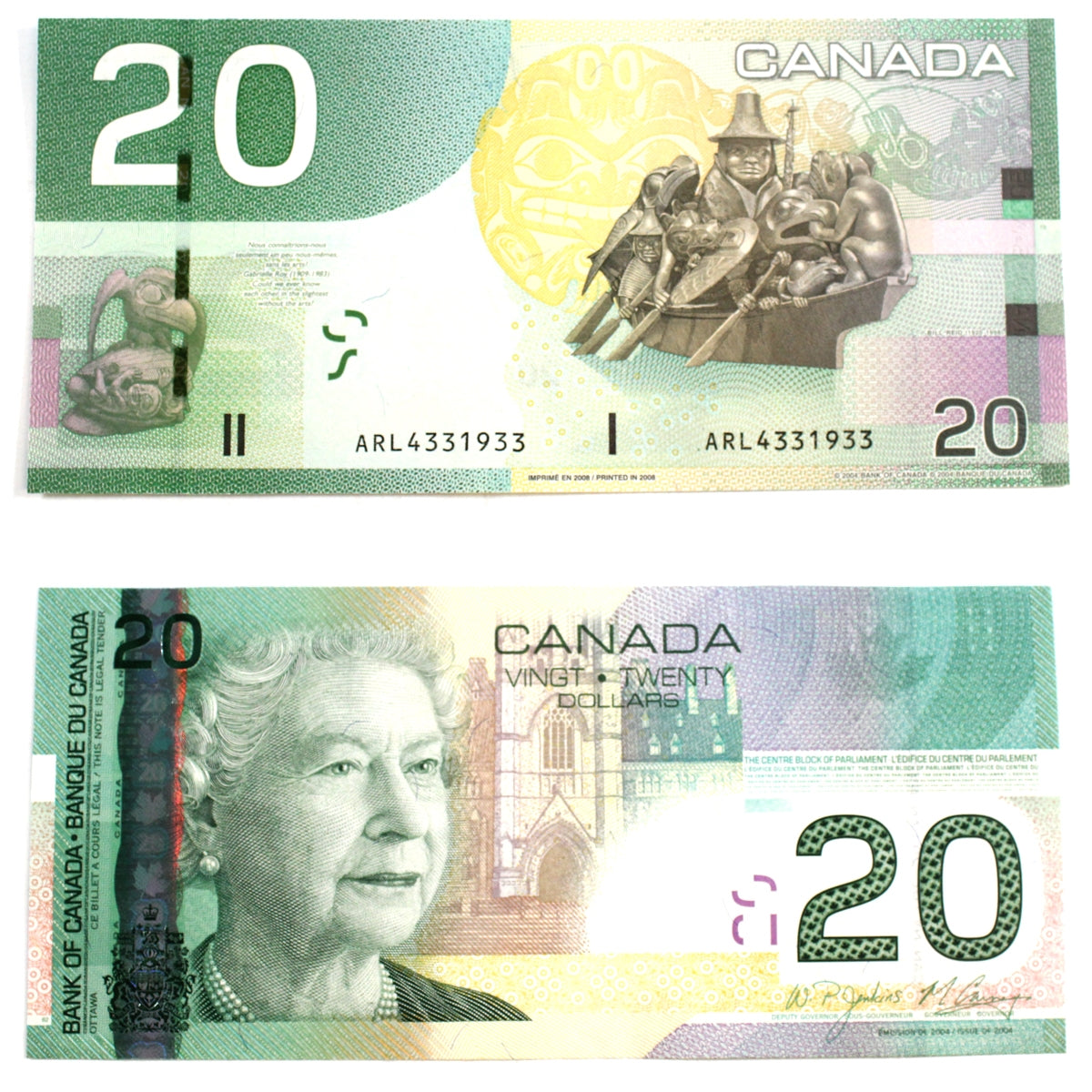 BC-64b-i 2008 Canada $20 Jenkins-Carney, ARL, Uncirculated (MS60)