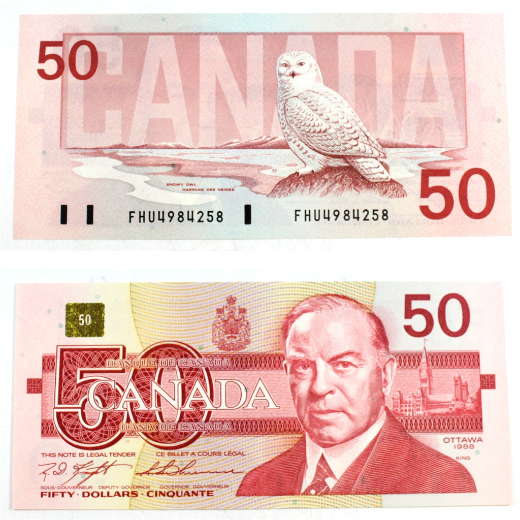 BC-59c 1988 Canada $50 Knight-Thiessen, FHU, Uncirculated (MS60)