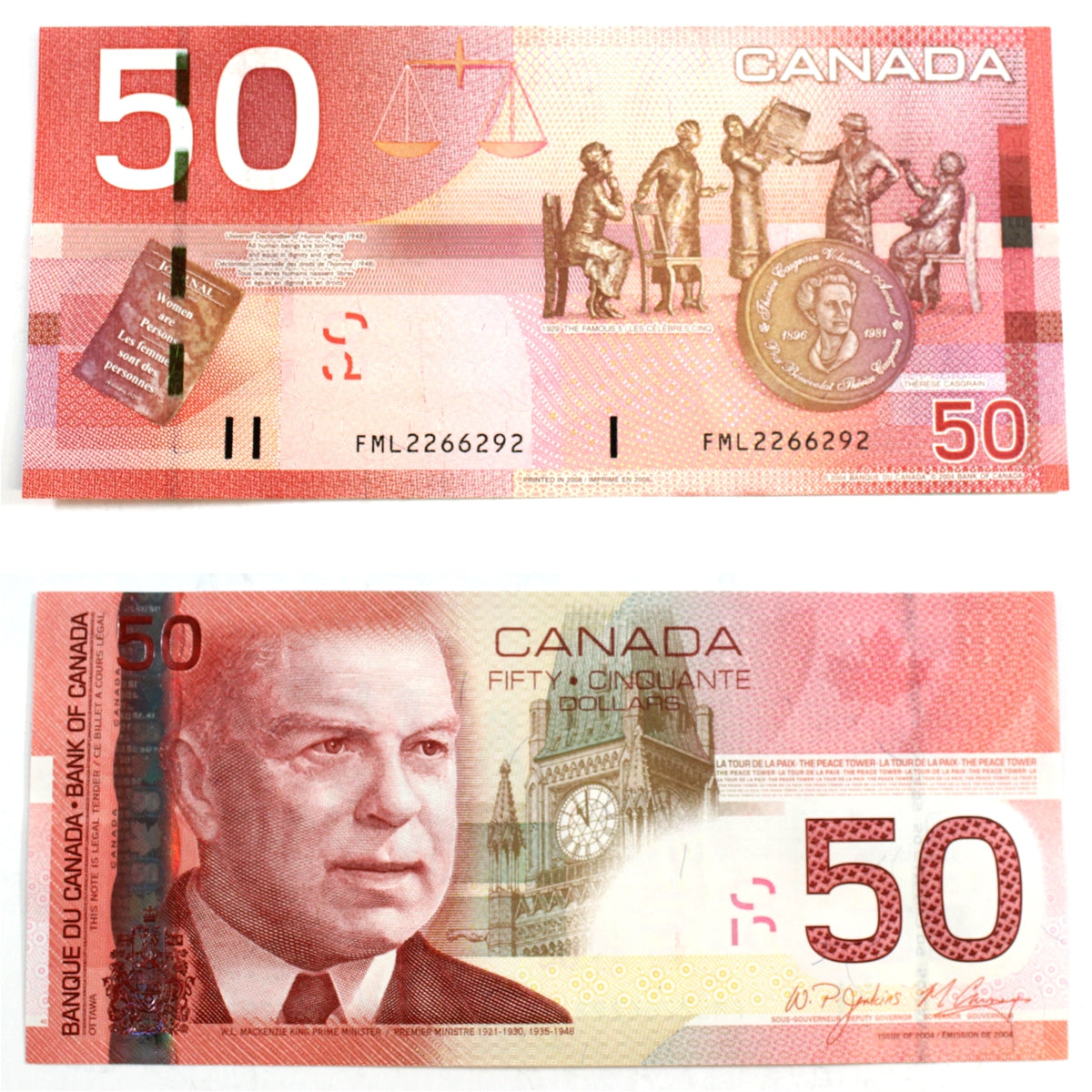 BC-65b 2008 Canada $50 Jenkins-Carney, FML, Choice Uncirculated (CUNC63)
