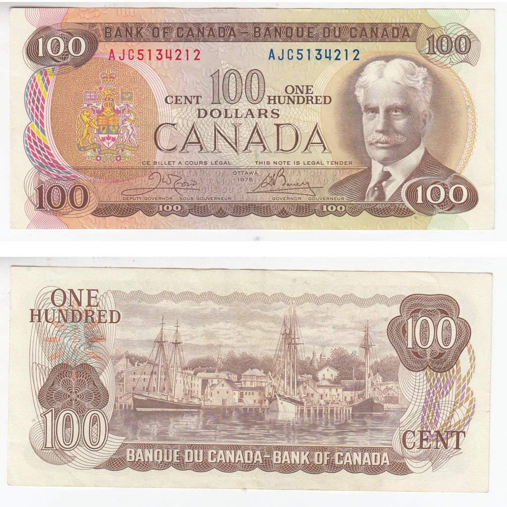 BC-52b 1975 Canada $100 Crow-Bouey, AJC, EF-AU (EF45)