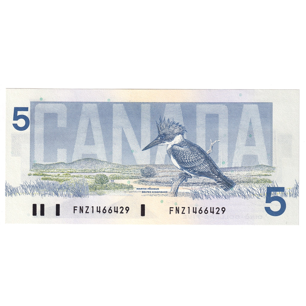 BC-56b 1986 Canada $5 Thiessen-Crow, FNZ, Uncirculated (MS60)