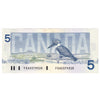BC-56b 1986 Canada $5 Thiessen-Crow, FOA, Almost Uncirculated (AU50)