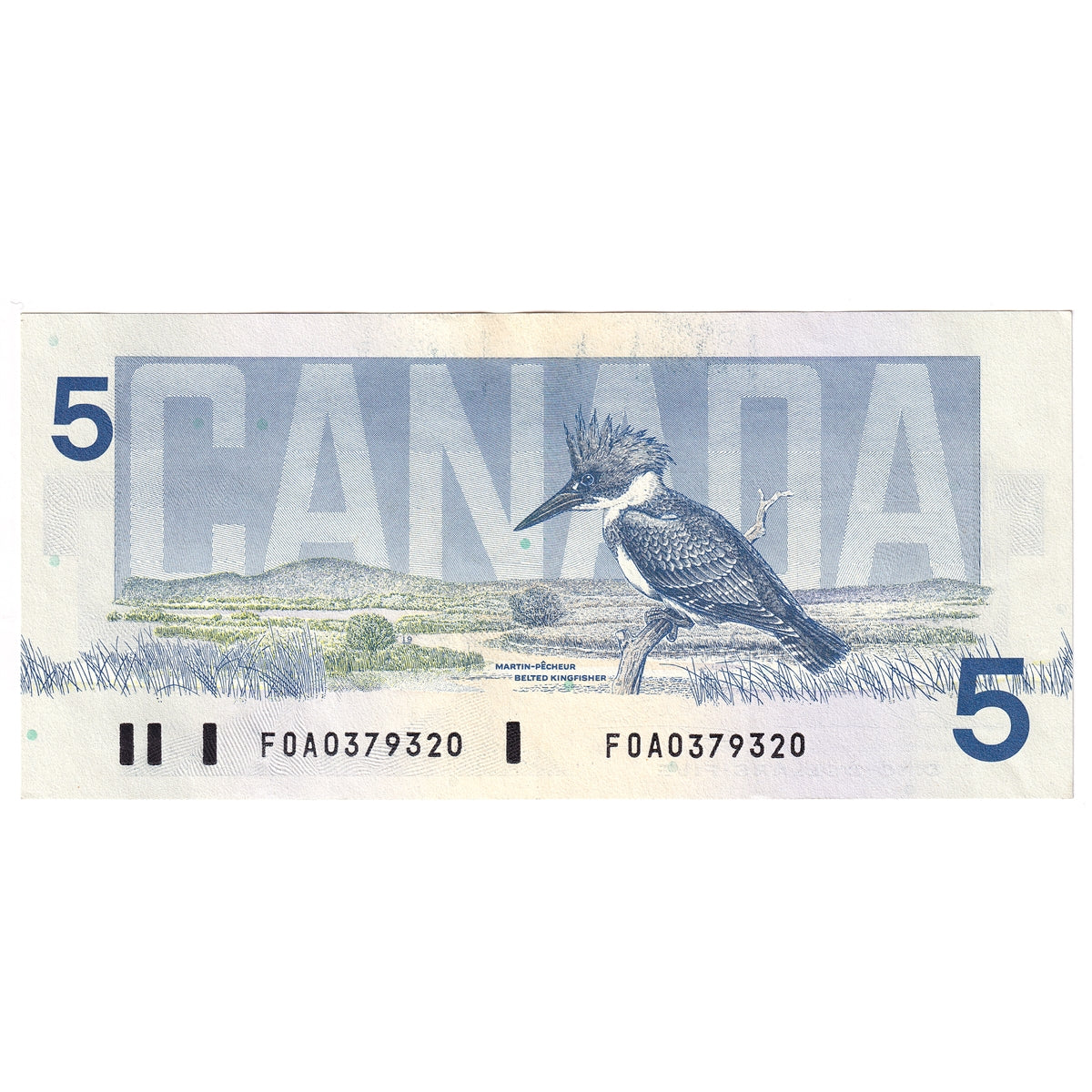 BC-56b 1986 Canada $5 Thiessen-Crow, FOA, Almost Uncirculated (AU50)