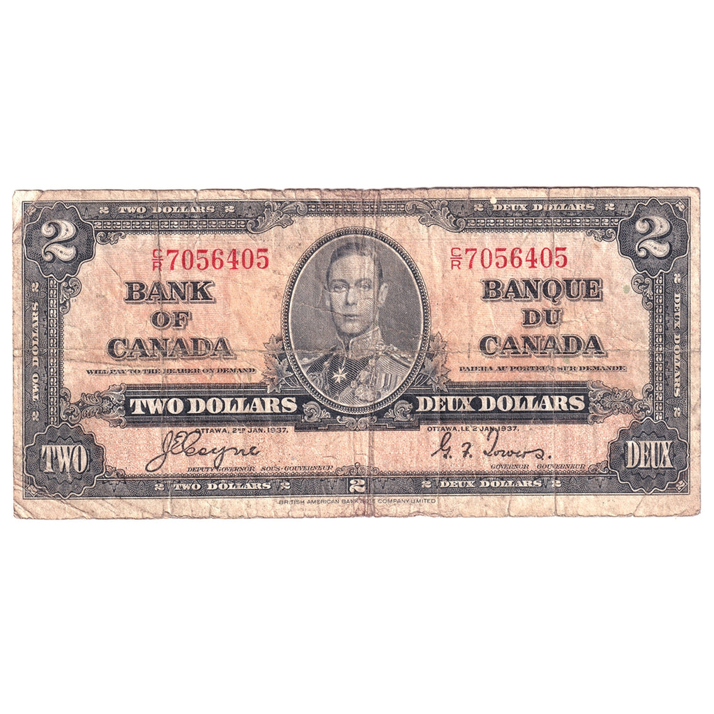 BC-22c 1937 Canada $2 Coyne-Towers, C/R, CIRC