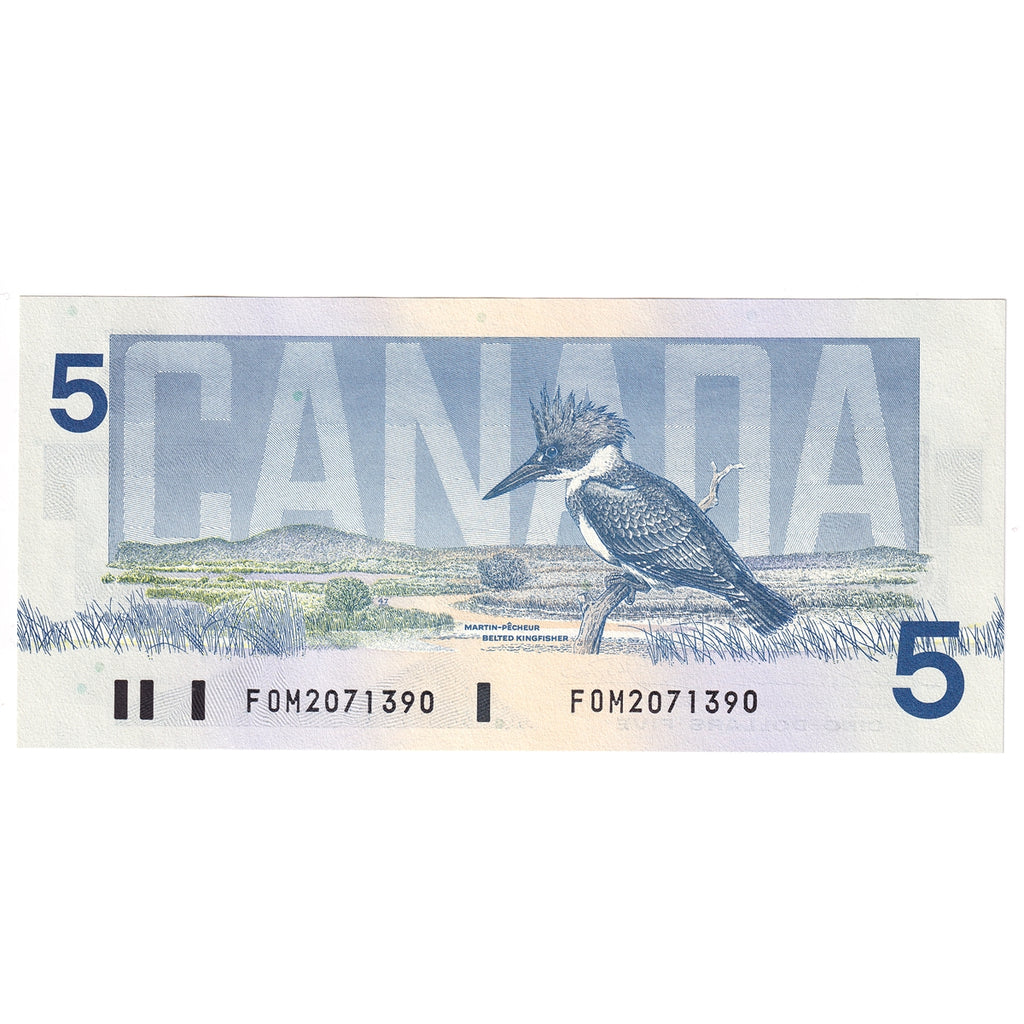 BC-56b 1986 Canada $5 Thiessen-Crow, FOM, Choice Uncirculated (CUNC63)