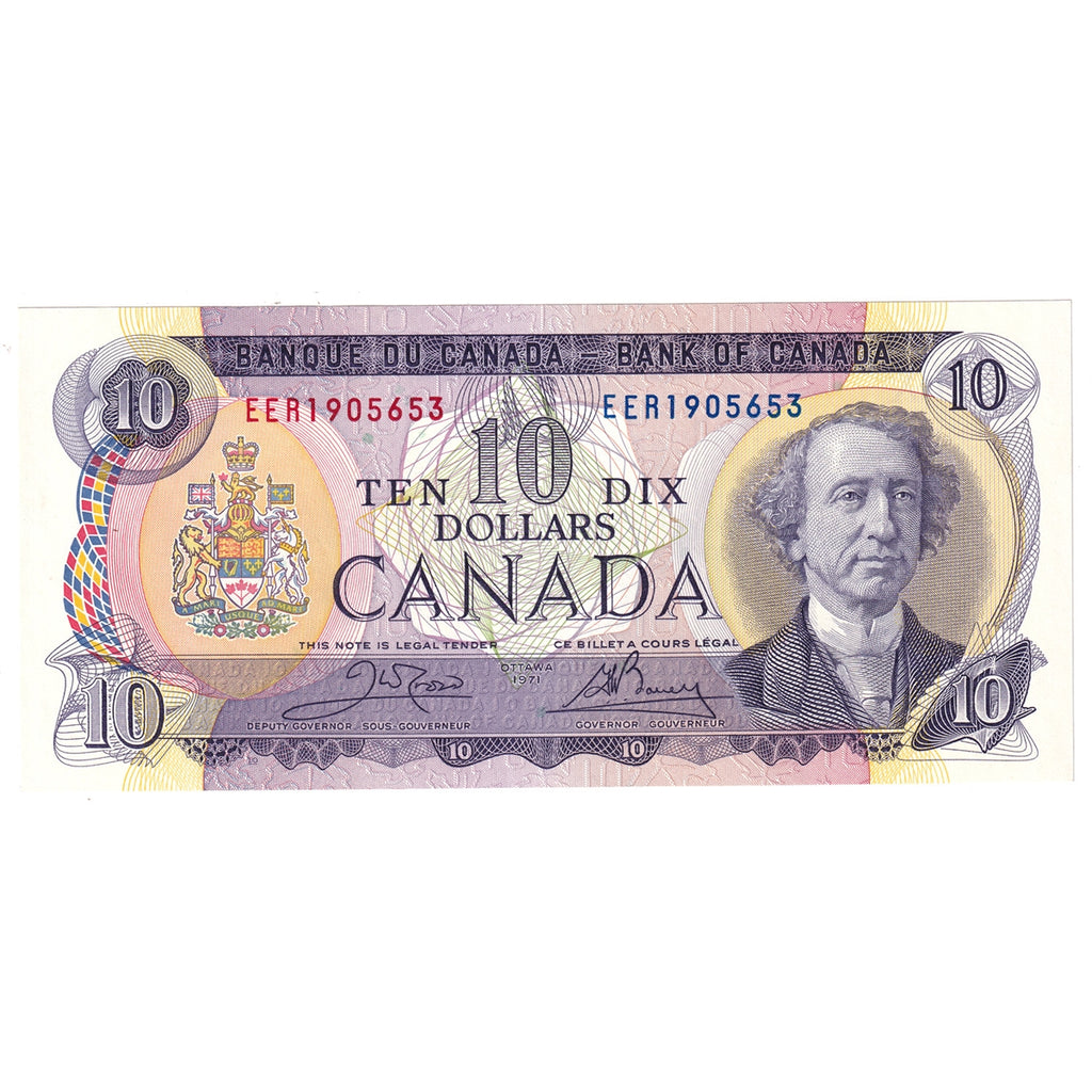 BC-49d 1971 Canada $10 Crow-Bouey, EER, Choice Uncirculated (CUNC63)