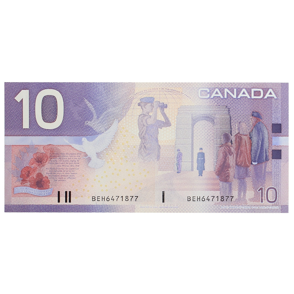 BC-63a 2000 Canada $10 Knight-Thiessen, BEH Set Issue, Choice Uncirculated (CUNC63)